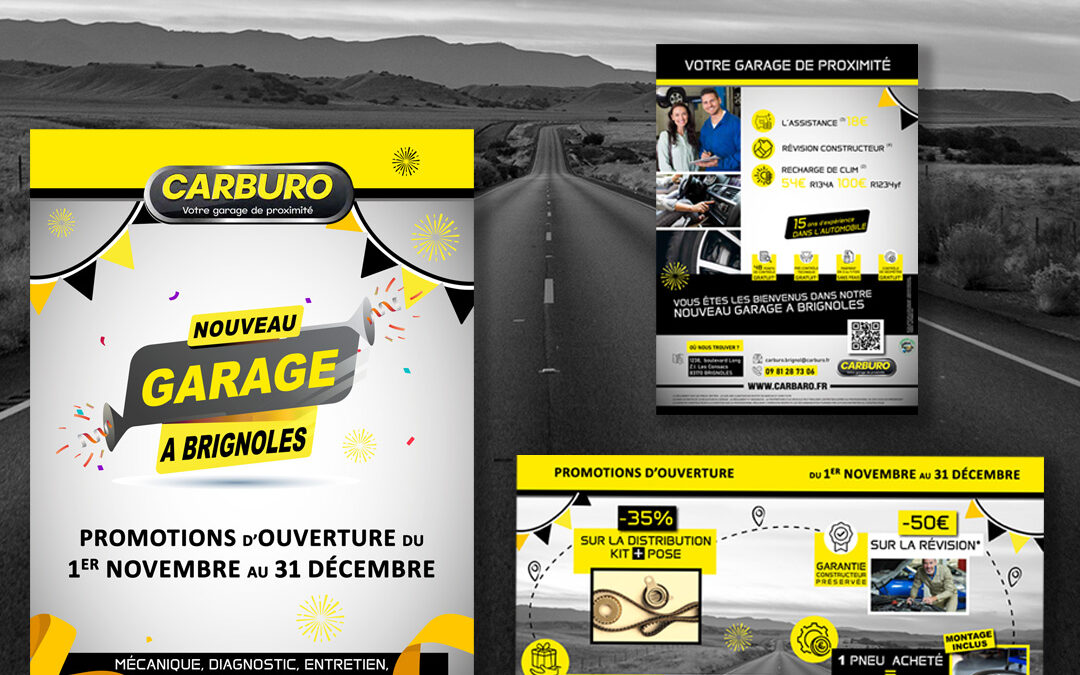 Création graphique d&rsquo;une plaquette pour un garage automobile