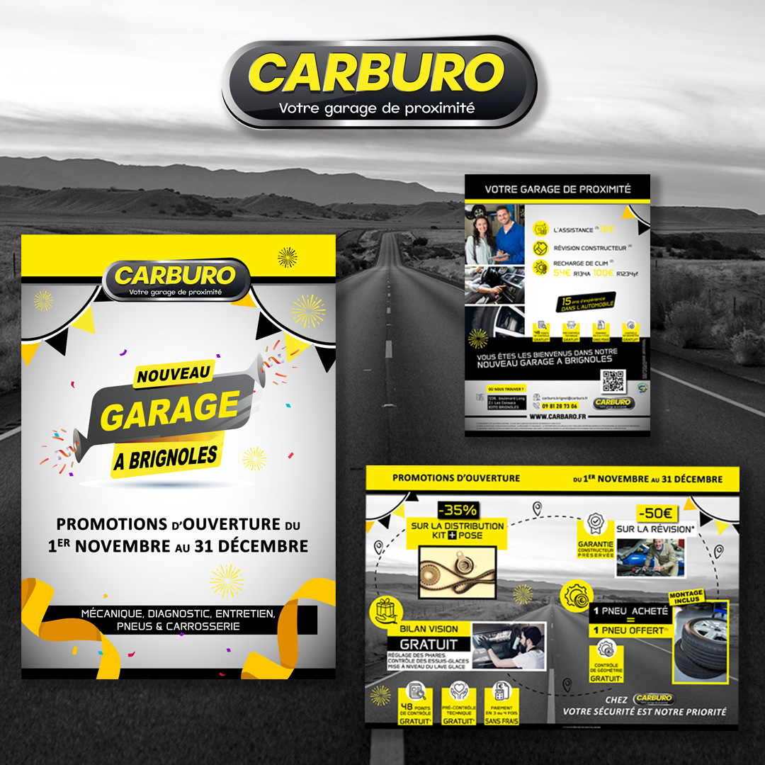 Plaquette commerciale pour un garage automobile