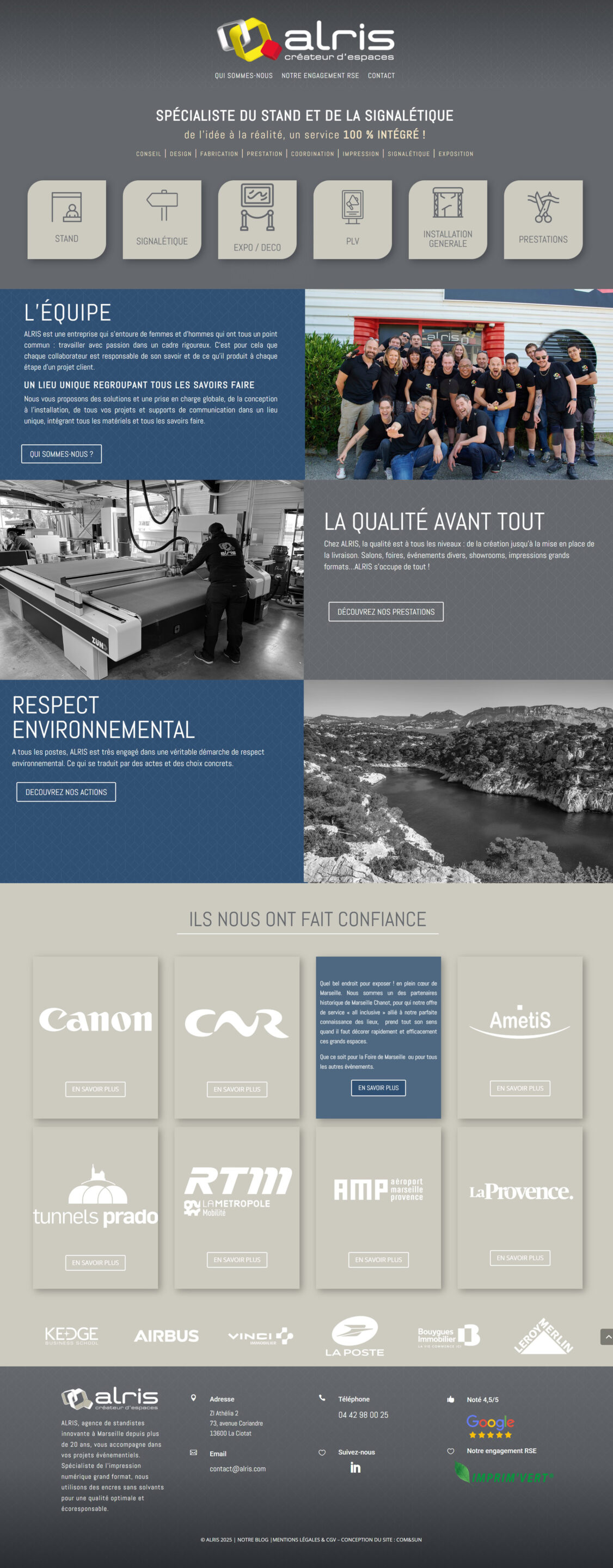 site internet standiste imprimeur grand format LA CIOTAT